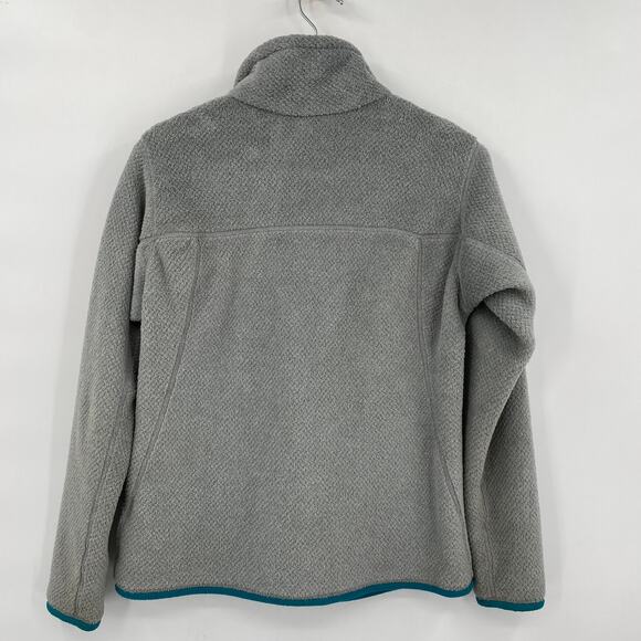Copied - Patagonia M Gray Fleece Blue Trim 1/4 Zip Pullover Long Sleeve Sweater - Picture 4 of 4